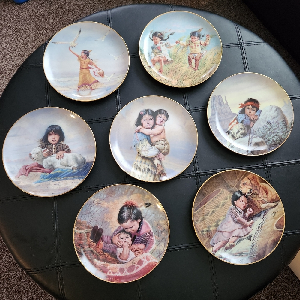 Decorative Collector Plates with Native American Art